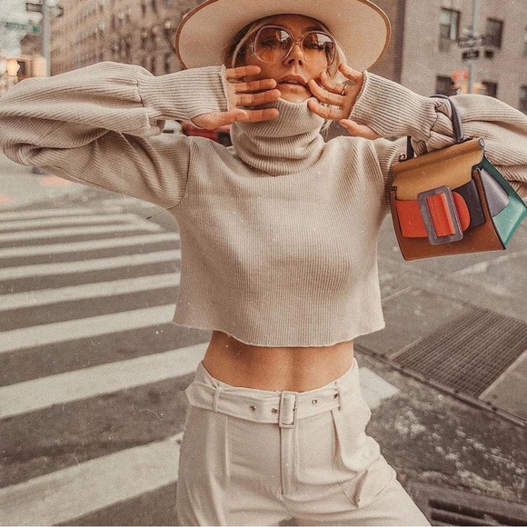 Cream Cargo Pants With Straps - Picture 8 of 8